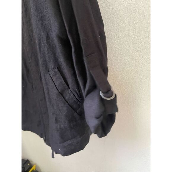 Eileen fisher organic linen black utility jacket size small - Picture 4 of 7